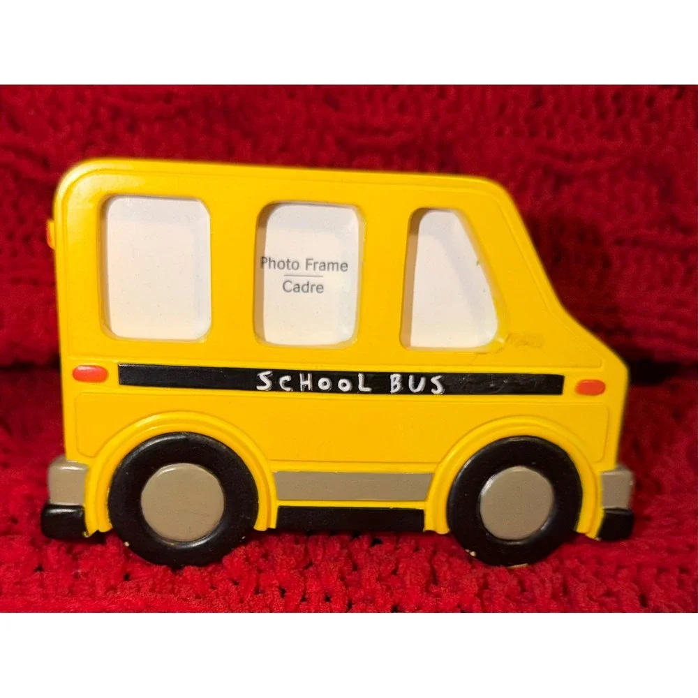 Hallmark Yellow School Bus 3-Opening Photo Frame Tabletop Decor Back to School